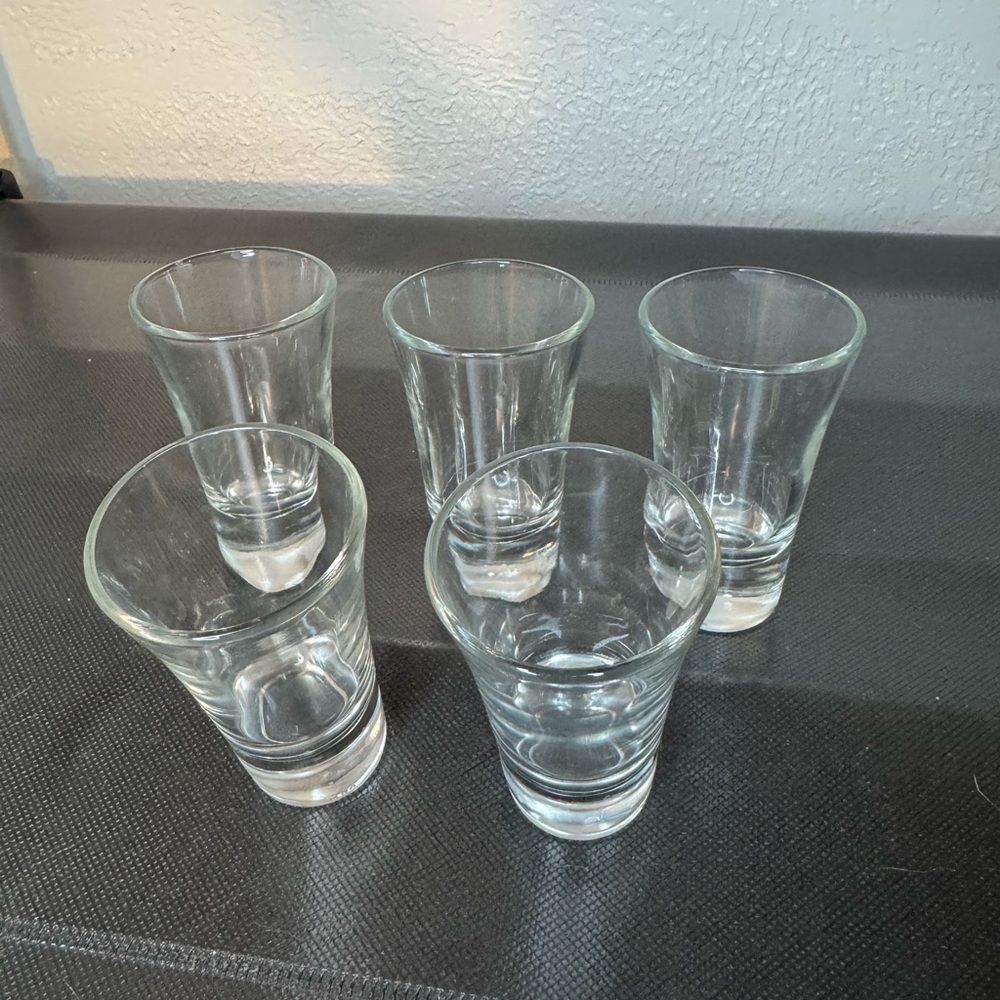 Vintage Fluted Clear Shot Glass Set